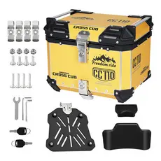 Bauleto Alumínio 45L Reforçado com Base de Fixação Universal para Moto Top Case Traseiro