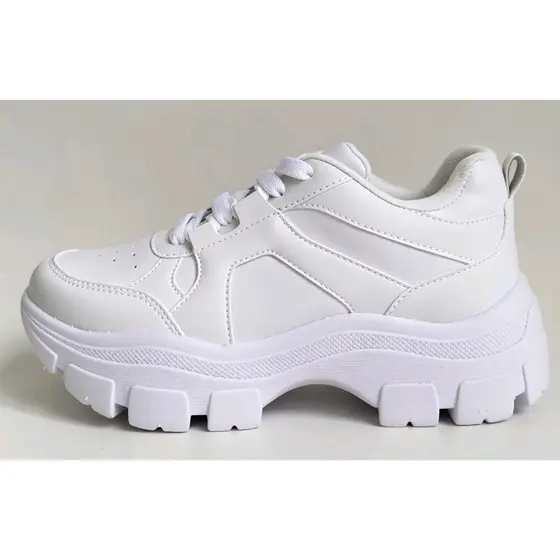 Tênis Feminino Estilo Chunky Plataforma casual trabalho sola alta moderno confortáve macio