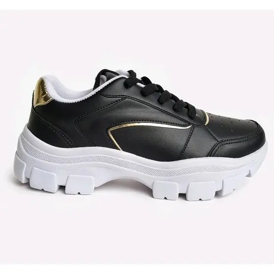 Tênis feminino plataforma chunky casual trabalho sola alta moderno
