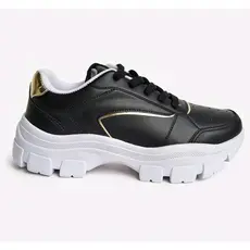 Tênis feminino plataforma chunky casual trabalho sola alta moderno