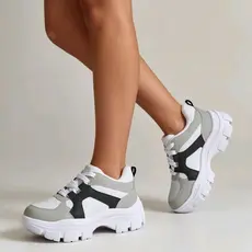 tênis feminino chunky estilo plataforma leve macio confortável dia a dia passeio