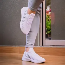 Tênis Feminino Meia Knit Flexível Leve Solado Confortável Dia a Dia