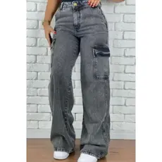 5409-CALCA JEANS WIDELEG CARGO GRAFFITTI