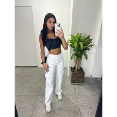 Calça Feminina Cargo Branco
