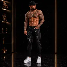 calça masculina jogador preta -1