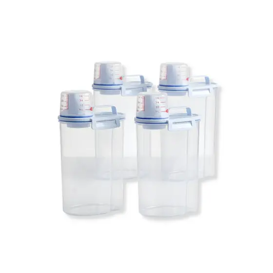 1 a 4 Potes Herméticos Premium P/ Mantimentos Armazenamento Copo Medidor 2,5L Transparente
