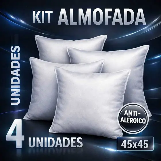 Enchimentos para Almofada Decorativa fibra de silicon Antialérgico 45x45 / 40x40 Opção de 4 e 2 Uni