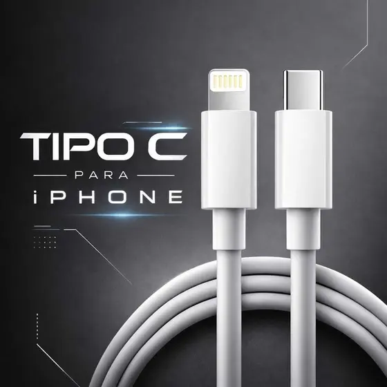 Cabo Carregador Turbo 20W Compatível Com Iphone Pro Max Turbo Tipo C Branco