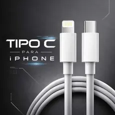 Cabo Carregador Turbo 20W Compatível Com Iphone  Pro Max Turbo Tipo C Branco