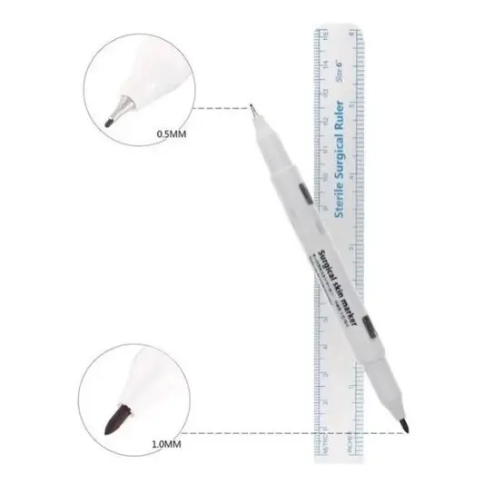 Caneta Para Marcação Roxa Ponta Dupla Fina/Grossa - Tondaus