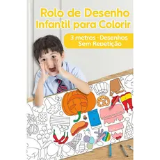 Super Rolo de Papel com Desenho Infantil 3 metros para Crianças Autoadesivos rolo de papel adesivo para colorir