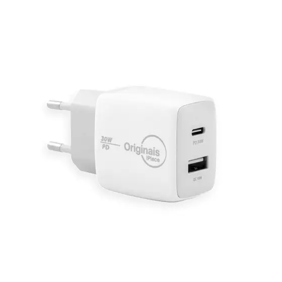 Carregador USB-C/USB, 30W, 2 Portas, Originais iPlace