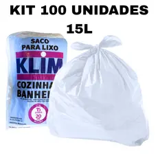 Saco de Lixo Branco Reforçado Hospitalar Clínica 100 Unidades Resistente