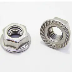 Kit 20 Porca Flangeada em Inox M6 M8 M10 Sextavada Pacote Rosca