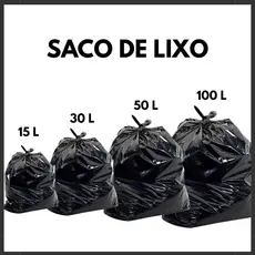 Saco de Lixo 100 Unidades Reforçado Tamanhos Variados Resistente Para Escritório