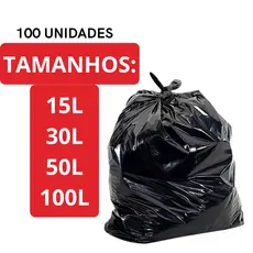 Saco De Lixo 100 Unidades Reforçado Para Sala Escritório Vários Tamanhos
