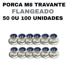 Porca Sextavada Flangeada M8 Travante Zinco Nylon 100 Unidades