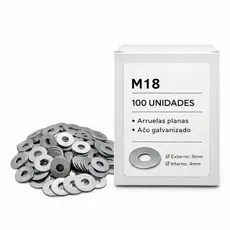 Kit Conjunto de Arruelas Lisa Zincada M6 ao M14 Metrica Kit 100 Unidades Aco