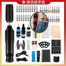 Kit Tatuagem Completo De Caneta De Tatuagem Profissional Sem Fio Profissional Poderosa