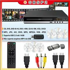 DVD Player Full HD 1080P Portátil Para TV HDMI Entrada De Microfone Karaoke All Region Free Bivolt