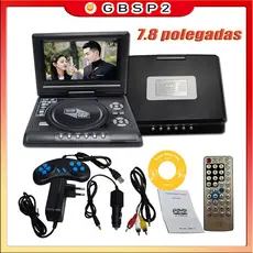 Leitor De Dvd Portátil 7.8 Na Tela Rádio Fm E Jogos Novo Para Carro Doméstico VCD CD De Jogos TV De Rádio USB Suporte FM