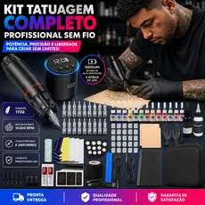 Kit Tatuagem Maquiagem Completo De Tatuagem Caneta De Profissional Sem Fio Profissional Poderosa