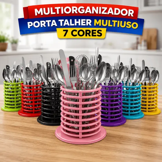 Porta Talheres 3 Cores Separador De Facas e Garfos Resistente Multifuncional Excelente Coloridos