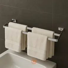 Porta Toalha De Banho Polido Luxo Duplo Suporte De Toalha Toalheiro Para Banheiro