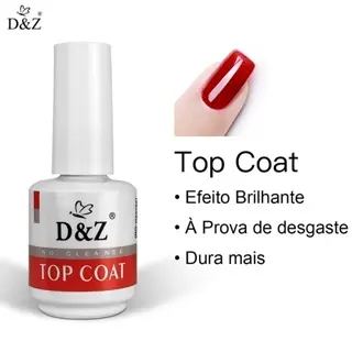 Top Coat Para Unhas 15 ml D&Z – Secagem Rápida – Ultra Brilho – Alta Durabilidade – Profissional