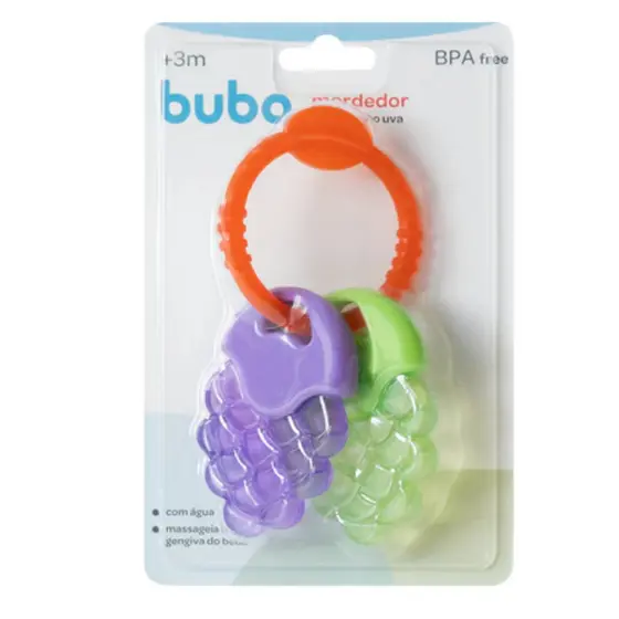Mordedor chaveirinho com água Roxo e Verde Ou Roxo e Rosa Buba