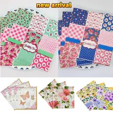 [100 Estilos] Guardanapos de Papel com Estampa Floral, Guardanapos Decorativos, 20 Folhas/Pacote