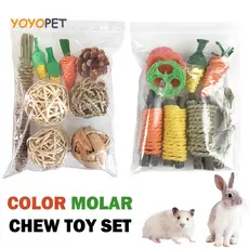 Brinquedos para Hamster, Porquinho-da-Índia, Chinchila, Brinquedos Divertidos, Conjunto de Moagem de Dentes para Hamster