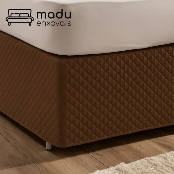 Saia de Cama Box Com Elástico Solteiro Casal Queen King Matelado Ultrassônico