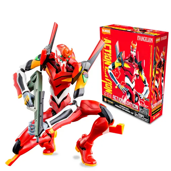Blokees Boneco Evangelion Eva 02 Action Edition Articulado Colecionável Figura de Ação