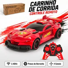 Carrinho Controle Remoto 1:10 Grande 42cm Esportivo Led 2.4ghz Brinquedo Menino 6 Anos a Pilha