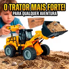 Carrinho Trator Retroescavadeira Controle Remoto Infantil Brinquedos De Menino Criança