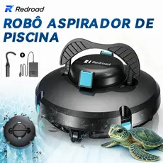 Aspirador de Piscina sem Fio Inteligente 150Min Limpeza Automática Piscinas Até 120m² Redroad S1