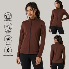 Casaco Feminino Inverno Jaqueta Feminina Academia Suplex Fitness Gola Media Slim