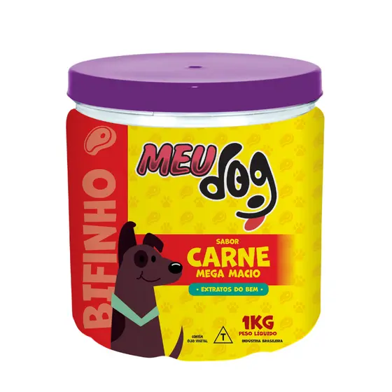 Bifinho Meu Dog sabor CARNE 1kg Pote