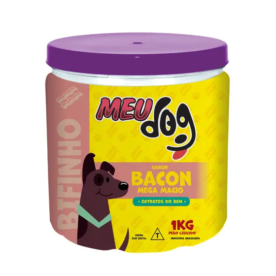 Bifinho Meu Dog sabor BACOMN 1kg Pote