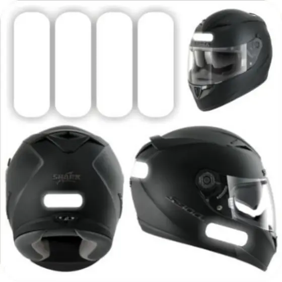 Kit 4 Adesivos Refletivo para capacete, moto, carro e bicicleta.
