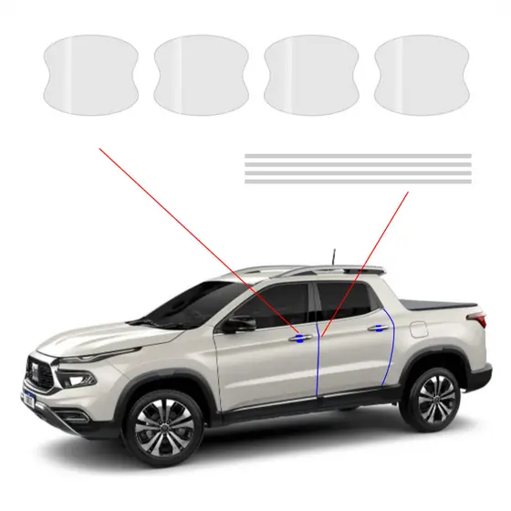 Kit Protetor De Maçaneta E Quina De Porta Fiat Toro Ppf