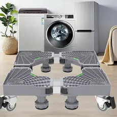 Suporte Para Geladeira / Maquina De Fogão Inox E Lavar Com Rodinhas Base Móvel Flexível Carrinho