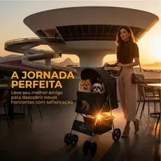 Carrinho Passeio Pet Premium Animal Estimação Até 15kg