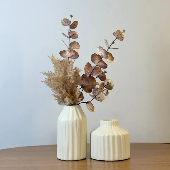 Dupla de Vasos em Cerâmica Judeia - Para Decorar Sala/Quarto/Escritório/Painel
