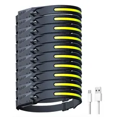 Kit 10 Lanternas de Cabeça Recarregável Led  Alta Potência Prova D'água Para Construção e Vigilância
