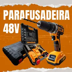 Furadeira e Parafusadeira de Impacto 48v 2 Baterias Elétrica 10mm Mandril Broca Potente Resistente