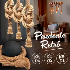 Pendente Corda Retro Design Rústico Vintage Decorativo Decoração Americana E27 Teto Marrom Bivolt