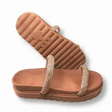 Papete Flatform Sandália macia e confortável chinelo ortopédico com Strass