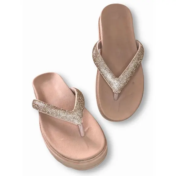 Papete Flatform Em V Sandália macia e confortável chinelo ortopédico